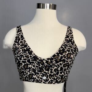 NWT Fabletics Pureluxe Longline Low Impact Bra, Brutalist Khaki Lisa Leo, M